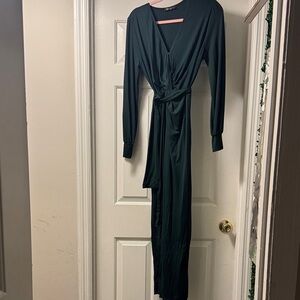 Pretty Garden Deep Forest Green Wrap Dress – Size 2X (Shein)